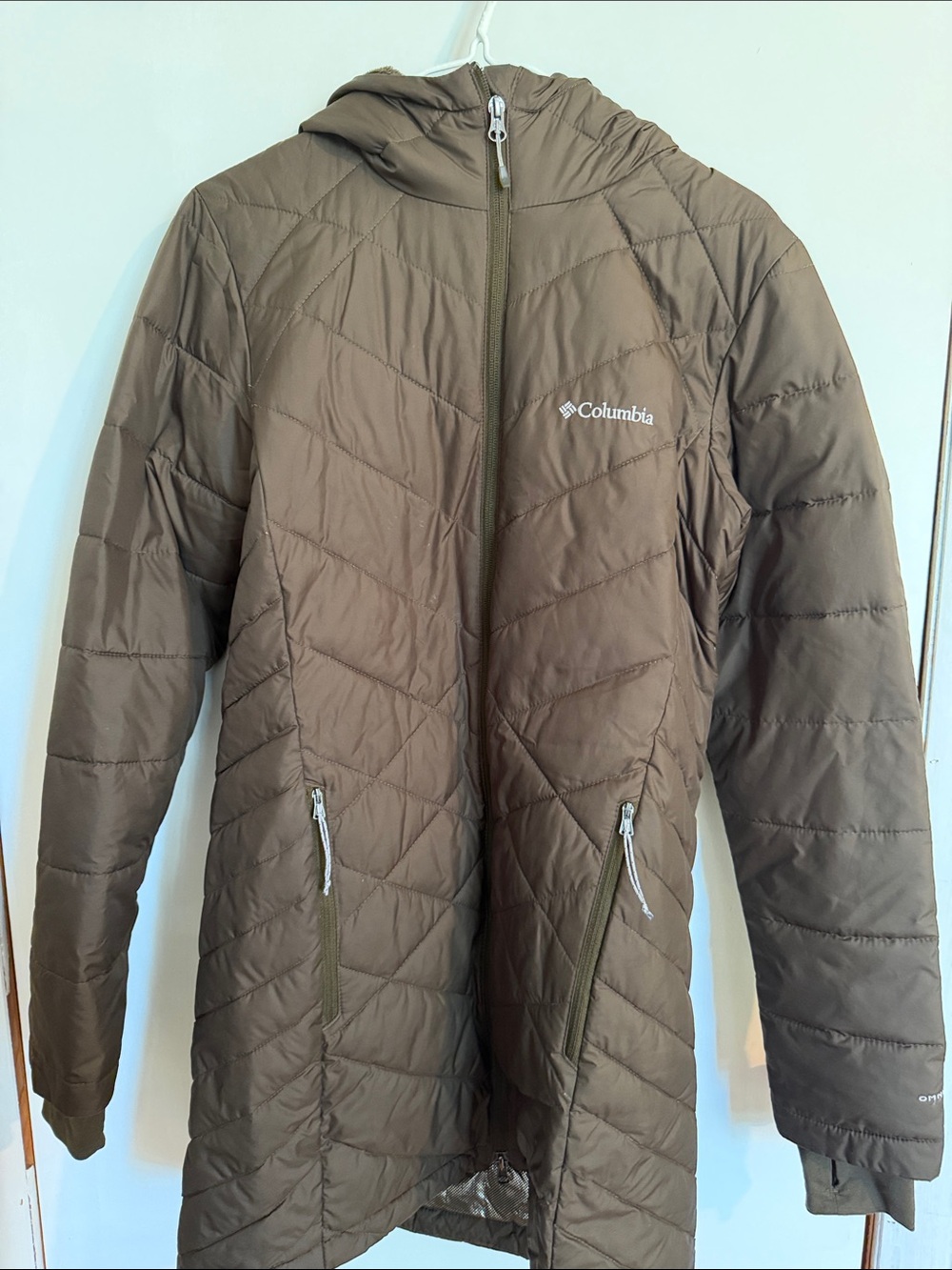Columbia Olive green Quilted Hooded Puffer Coat